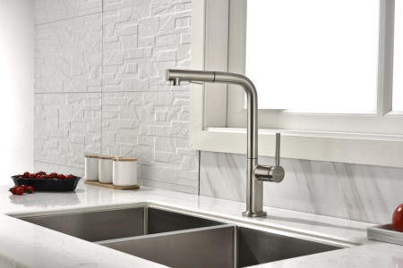 Смеситель для кухни Paulmark NEO Ne214419-BS на мойку никель